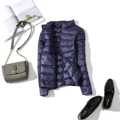 Women's Hooded Puffer Jacket for Autumn Winter Wear