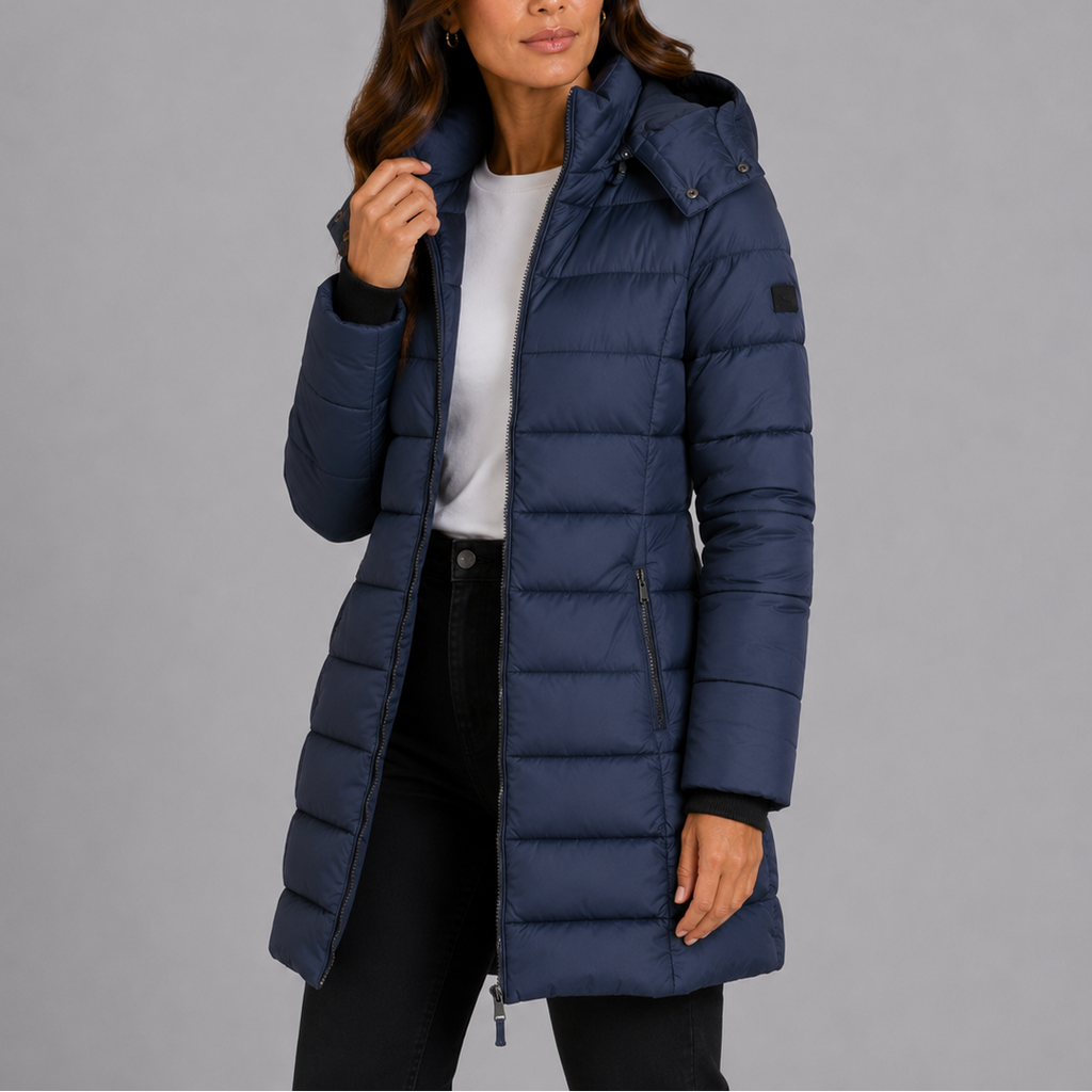 Women's Hooded Puffer Jacket for Autumn Winter Wear