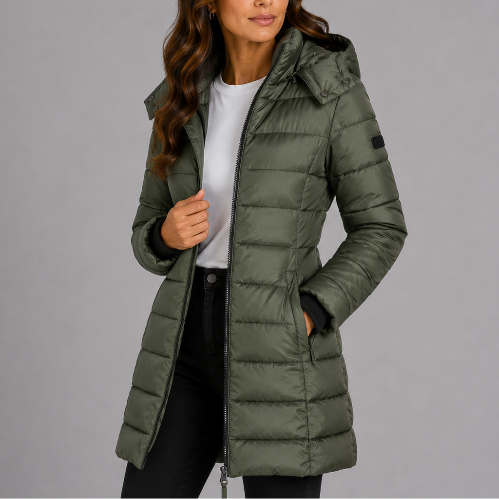 Women's Hooded Puffer Jacket for Autumn Winter Wear