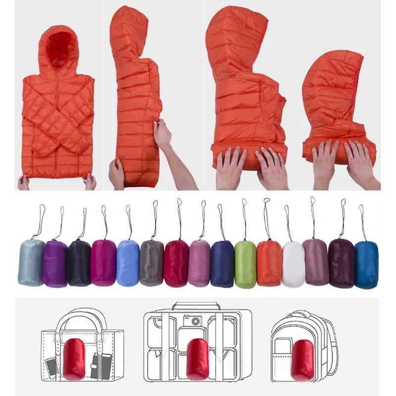 Women's Hooded Puffer Jacket for Autumn Winter Wear