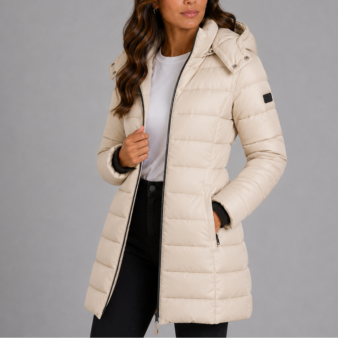 Women's Hooded Puffer Jacket for Autumn Winter Wear