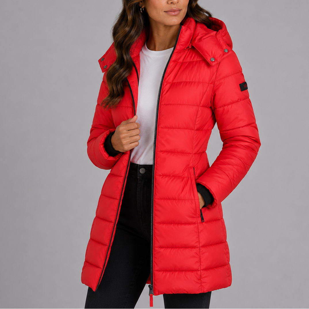 Women's Hooded Puffer Jacket for Autumn Winter Wear