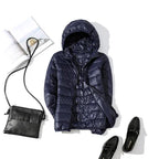Women's Hooded Puffer Jacket for Autumn Winter Wear
