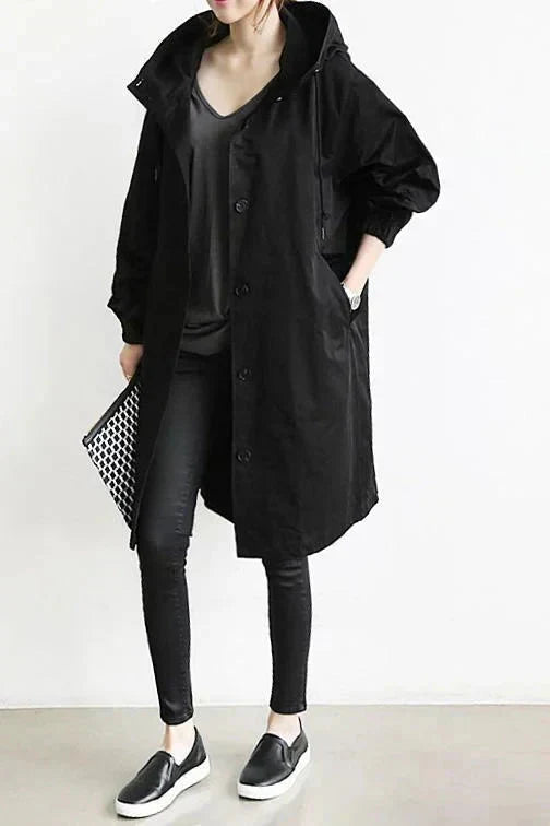 Women's Hooded Raincoat for Autumn Winter Wear