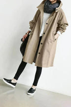 Women's Hooded Raincoat for Autumn Winter Wear