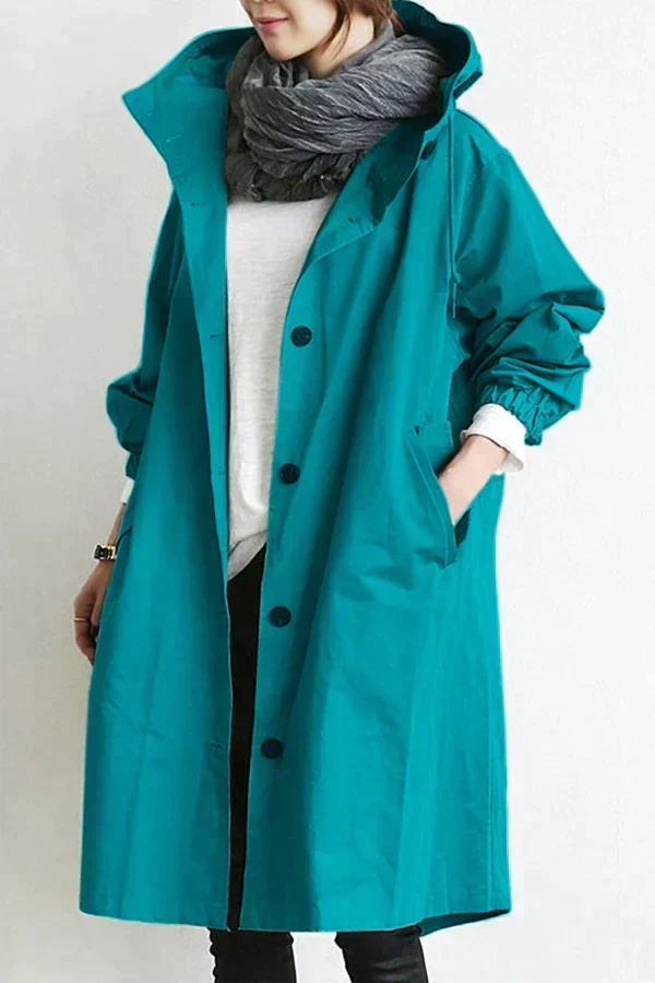 Women's Hooded Raincoat for Autumn Winter Wear