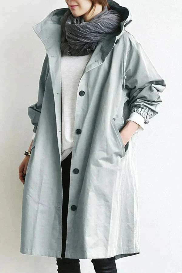 Women's Hooded Raincoat for Autumn Winter Wear