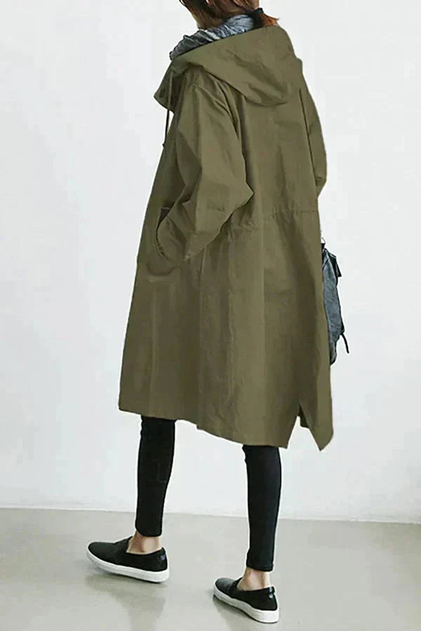 Women's Hooded Raincoat for Autumn Winter Wear