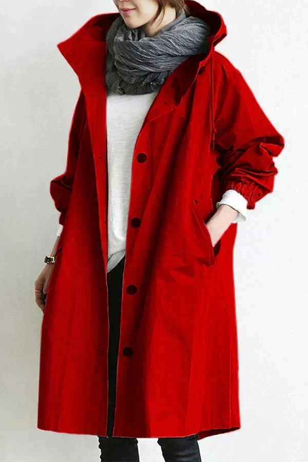 Women's Hooded Raincoat for Autumn Winter Wear
