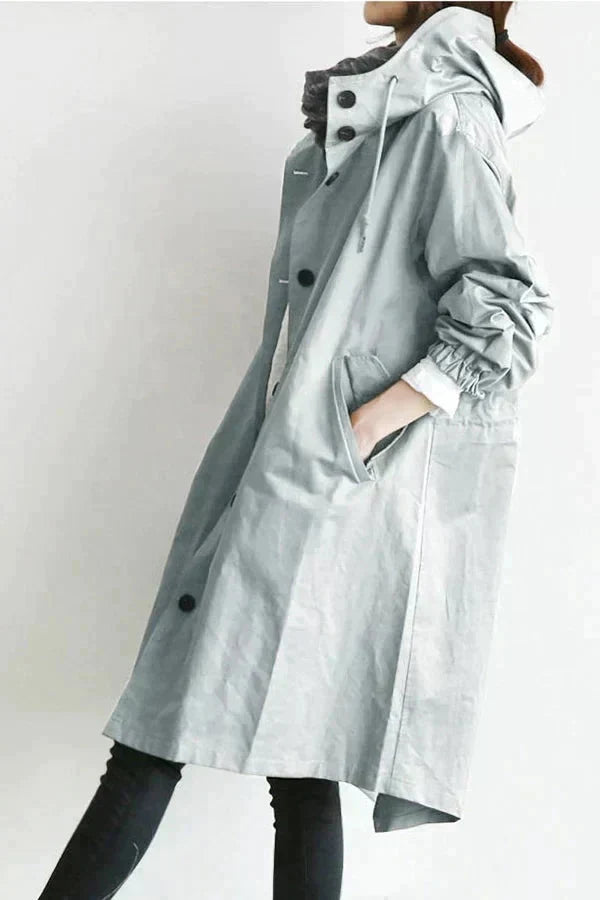 Women's Hooded Raincoat for Autumn Winter Wear