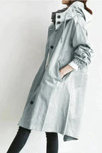 Women's Hooded Raincoat for Autumn Winter Wear