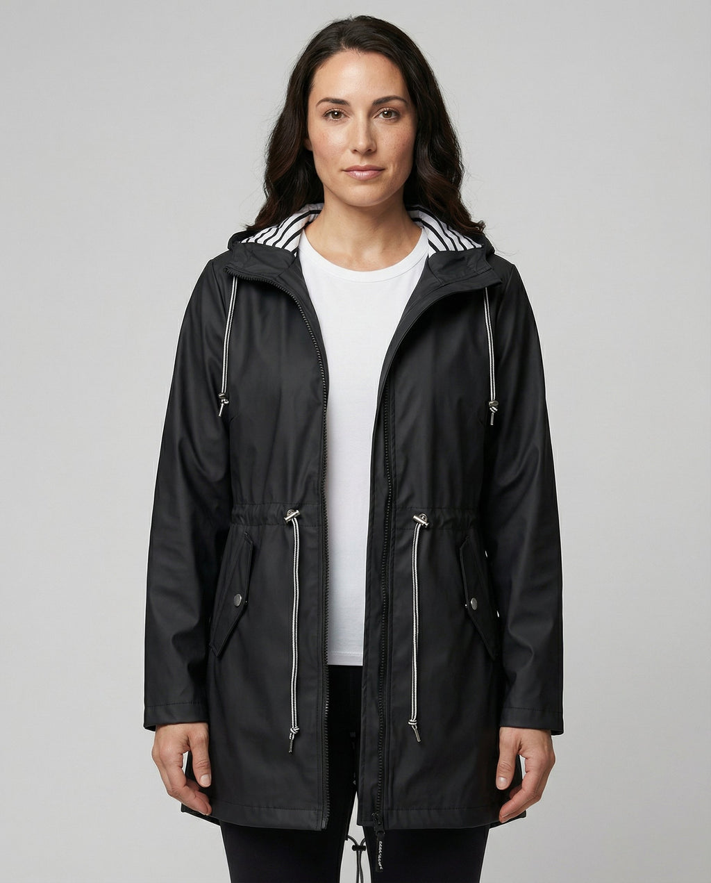 Women's Hooded Zip Front Parka Jacket for Outdoors