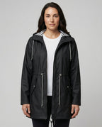 Women's Hooded Zip Front Parka Jacket for Outdoors