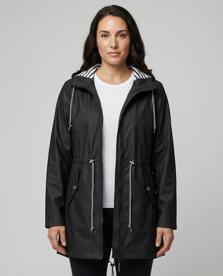 Women's Hooded Zip Front Parka Jacket for Outdoors