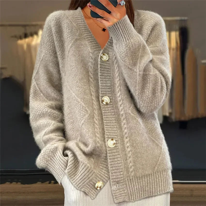 Women's Knit Cardigan for Autumn Winter Layering