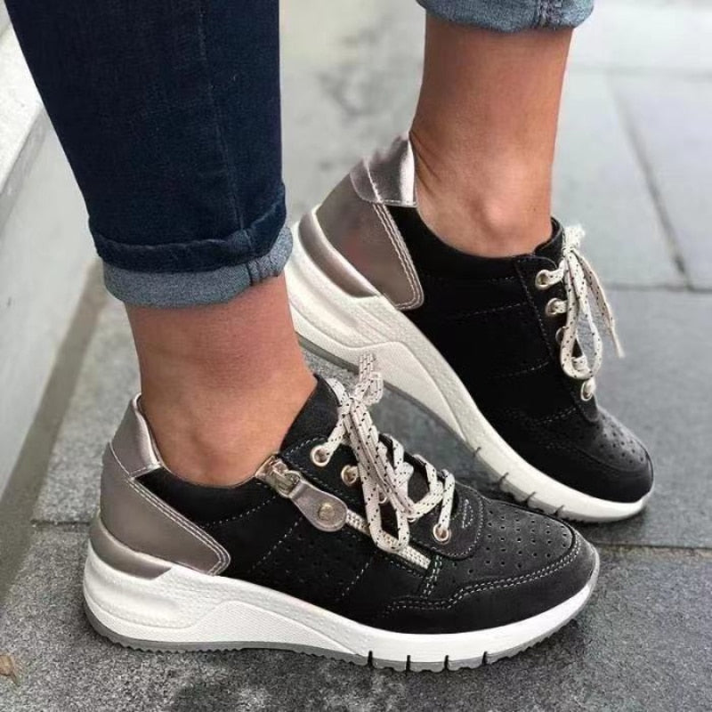 Women's Lace-Up Sneakers for Everyday Seasonal Wear