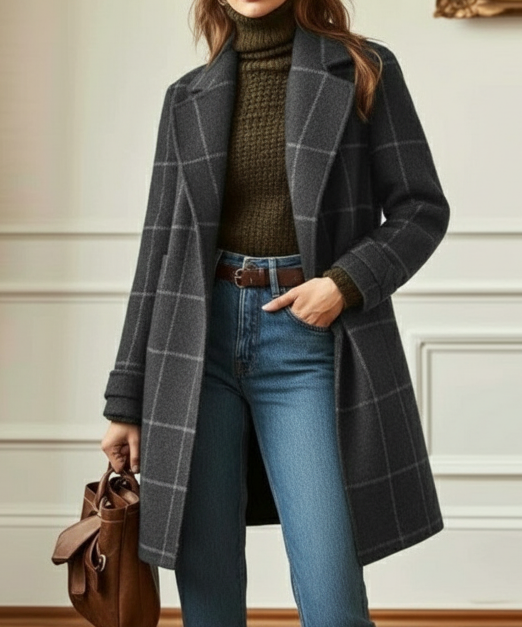 Women's Long Button Front Coat for Winter Wear