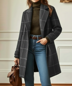 Women's Long Button Front Coat for Winter Wear