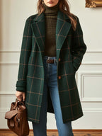 Women's Long Button Front Coat for Winter Wear