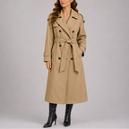 Women's Long Double Breasted Trench Coat Autumn Winter