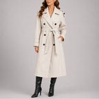 Women's Long Double Breasted Trench Coat Autumn Winter