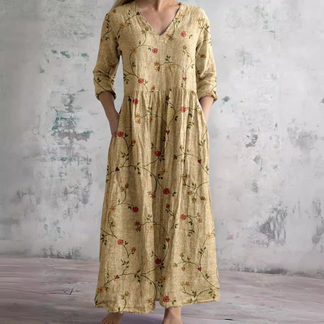Women's Long Dress for Leisure and Transitional Occasions