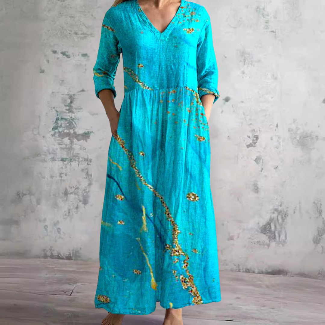 Women's Long Dress for Leisure and Transitional Occasions