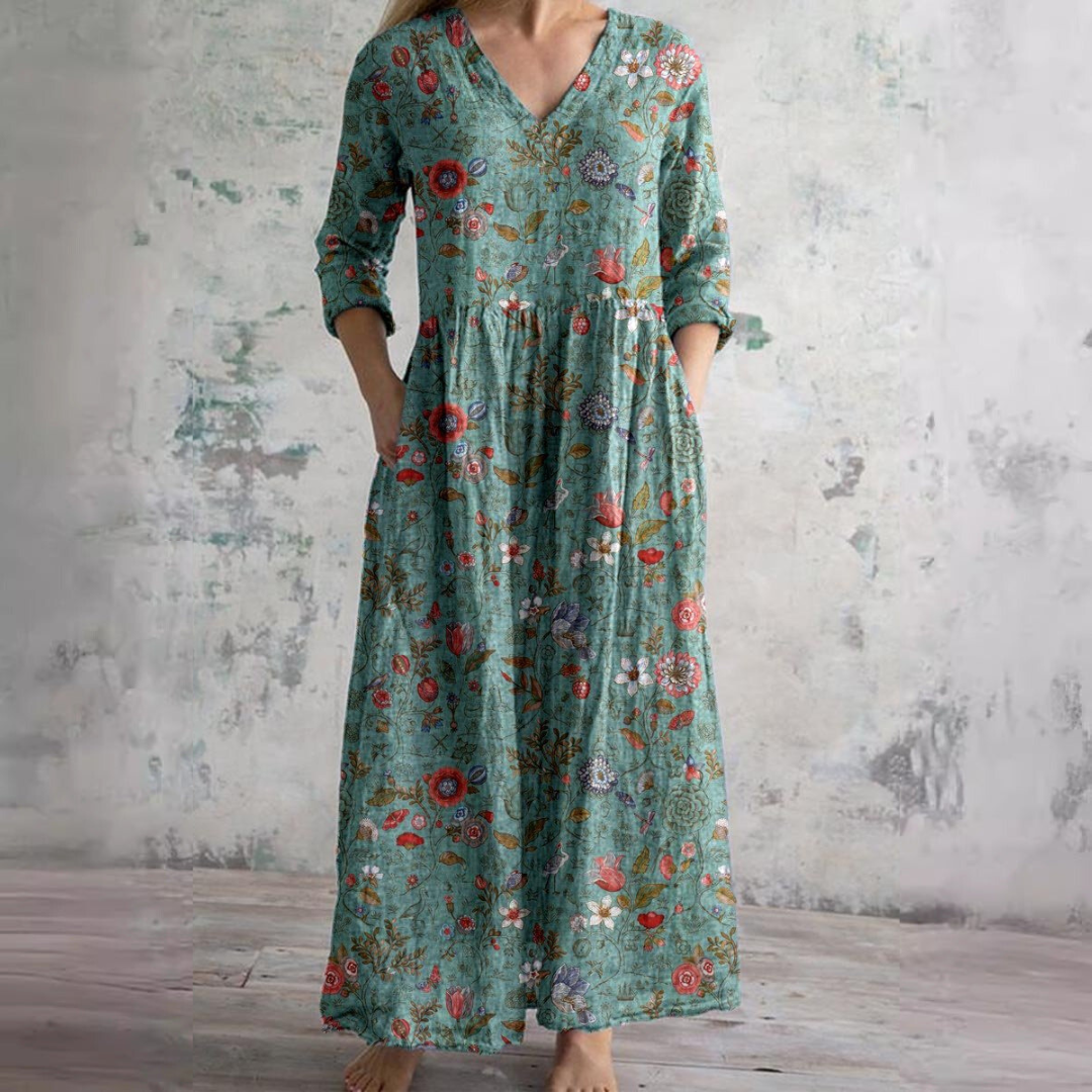 Women's Long Dress for Leisure and Transitional Occasions