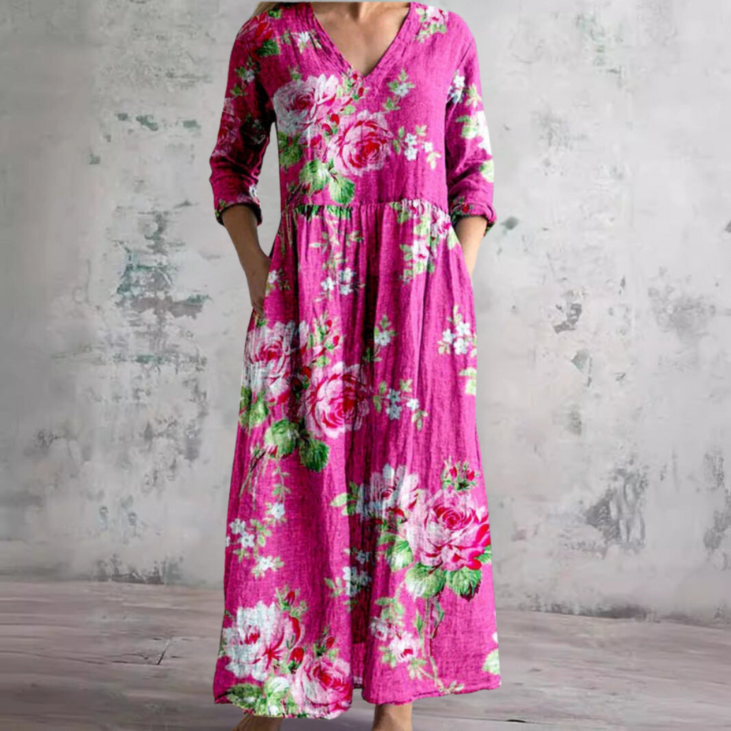 Women's Long Dress for Leisure and Transitional Occasions