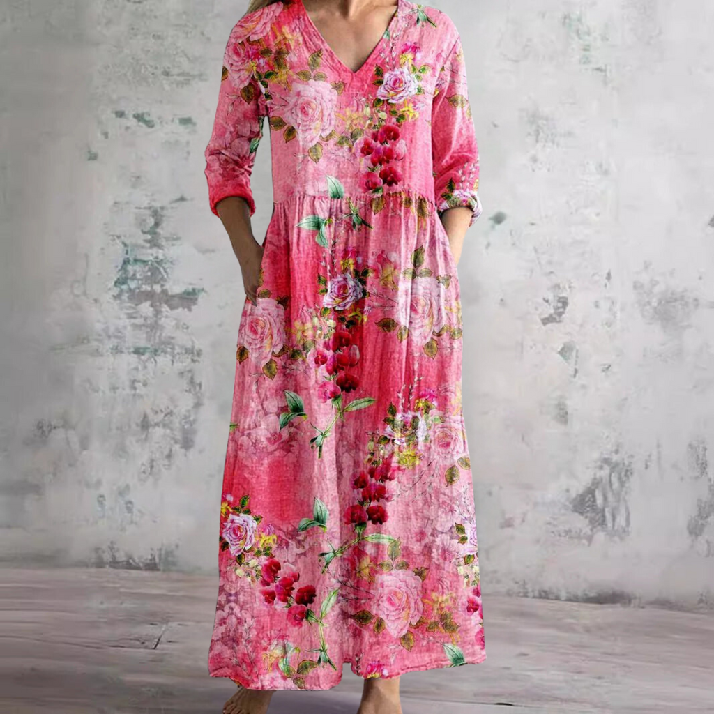 Women's Long Dress for Leisure and Transitional Occasions