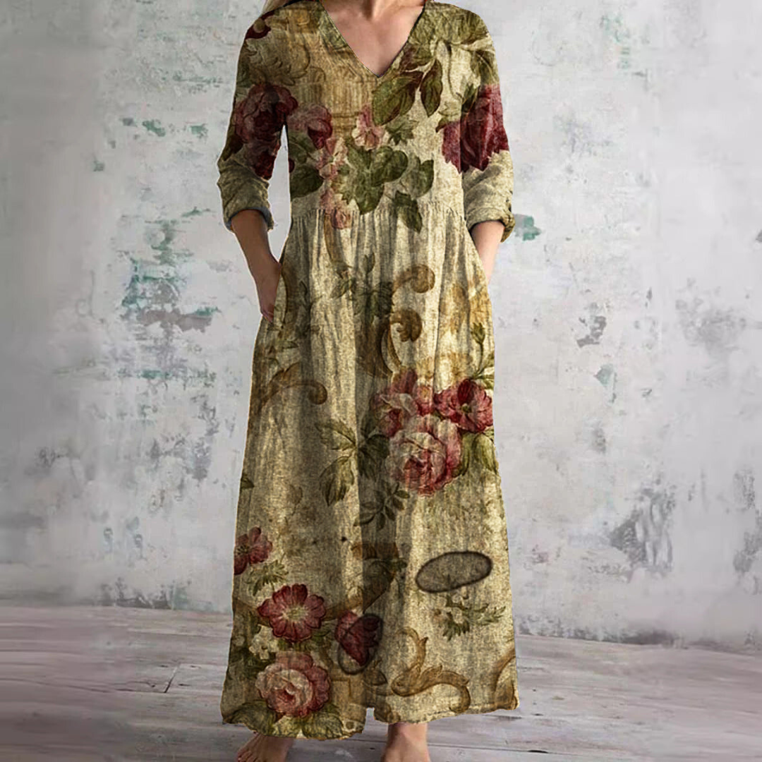 Women's Long Dress for Leisure and Transitional Occasions