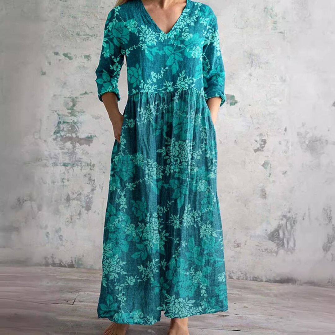 Women's Long Dress for Leisure and Transitional Occasions