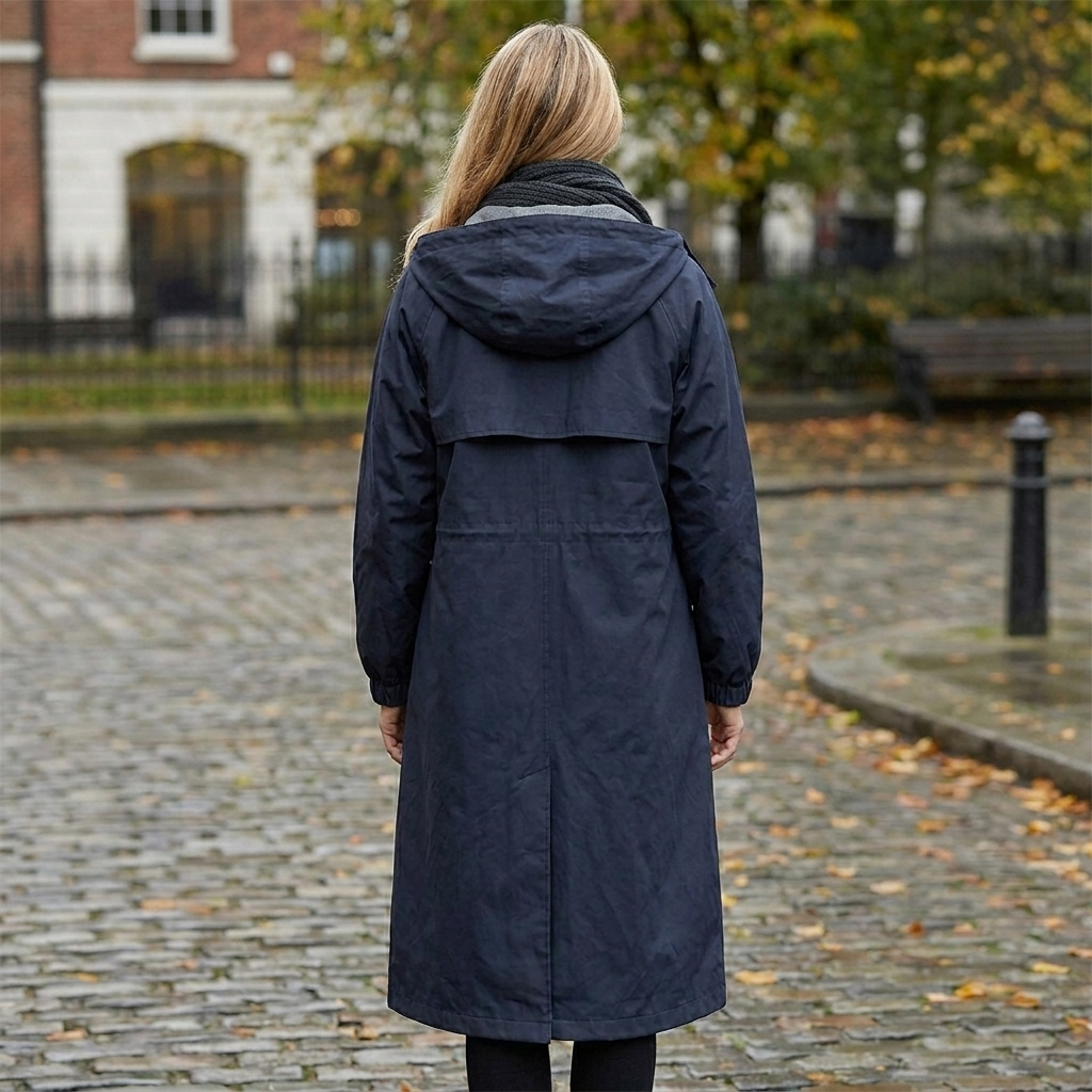 Women's Long Hooded Coat for Autumn Spring Wear