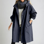 Women's Long Hooded Coat for Autumn Spring Wear