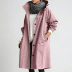 Women's Long Hooded Coat for Autumn Spring Wear
