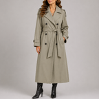 Women's Long Trench Coat for Spring Autumn Wear