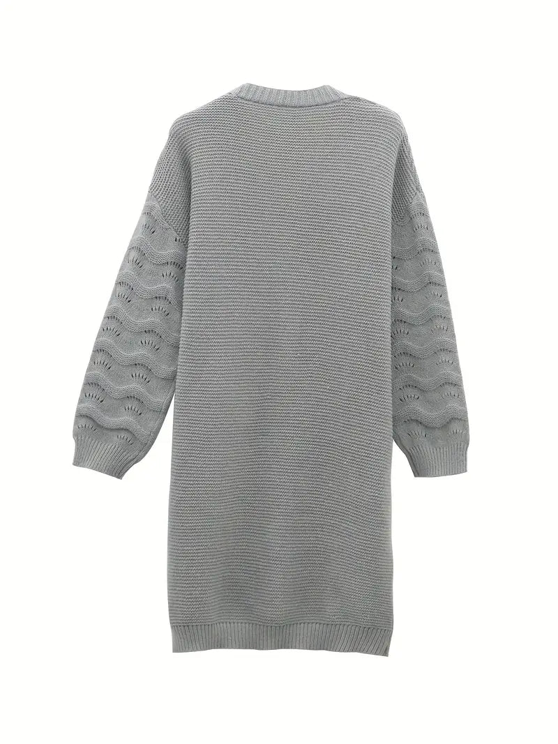 Women's Longline Knit Cardigan for Layered Autumn Outfits