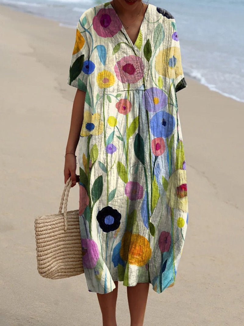 Women's Midi Dress with Floral Print