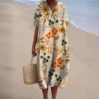 Women's Midi Dress with Floral Print