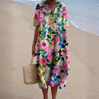 Women's Midi Dress with Floral Print
