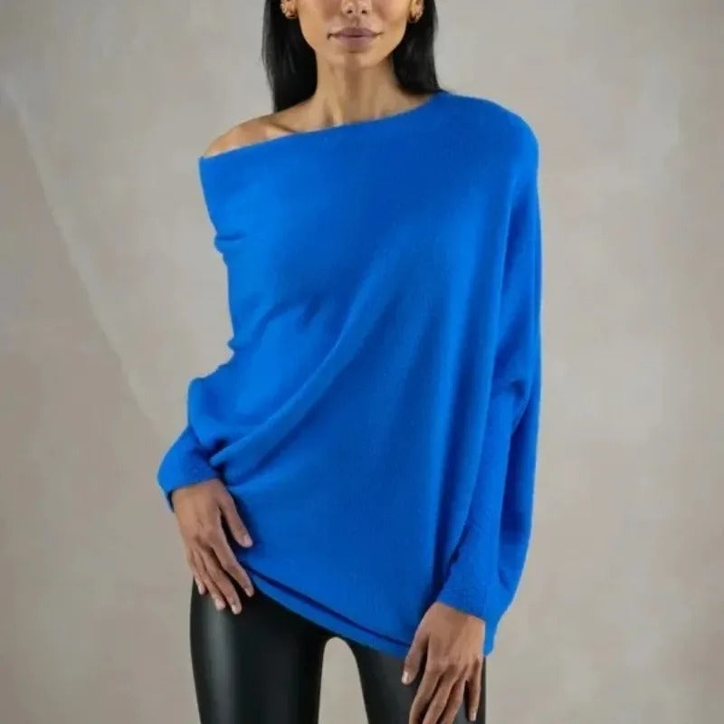 Women's Off Shoulder Knit Sweater for Autumn Wear