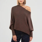 Women's Off Shoulder Knit Sweater for Autumn Wear