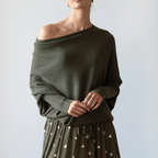Women's Off Shoulder Knit Sweater for Autumn Wear