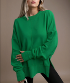 Women's Oversized Crew Neck Sweatshirt for Autumn Winter Wear