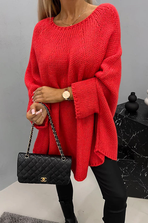 Women's Oversized Knit Poncho Sweater for Relaxed Everyday Wear