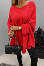 Women's Oversized Knit Poncho Sweater for Relaxed Everyday Wear