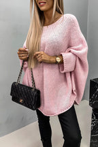 Women's Oversized Knit Poncho Sweater for Relaxed Everyday Wear