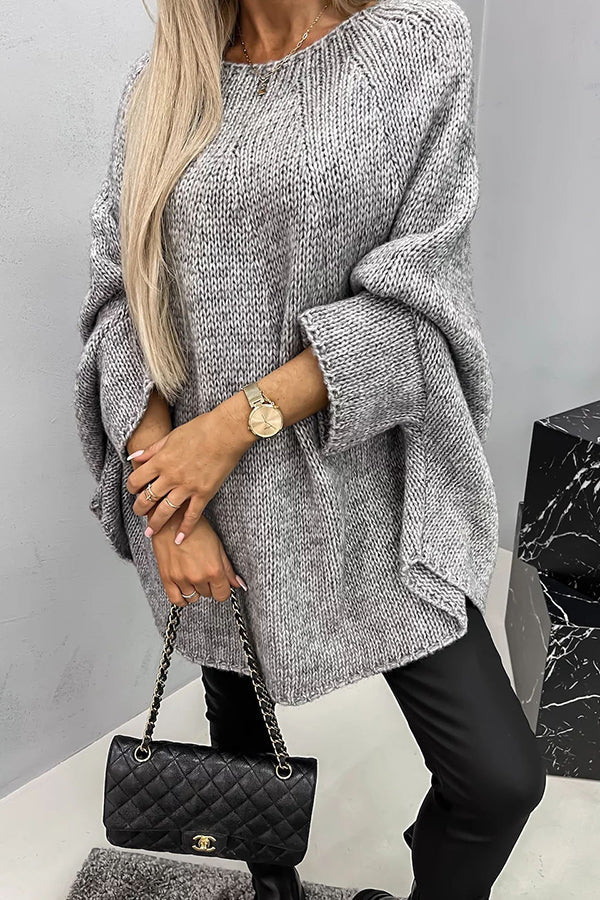 Women's Oversized Knit Poncho Sweater for Relaxed Everyday Wear