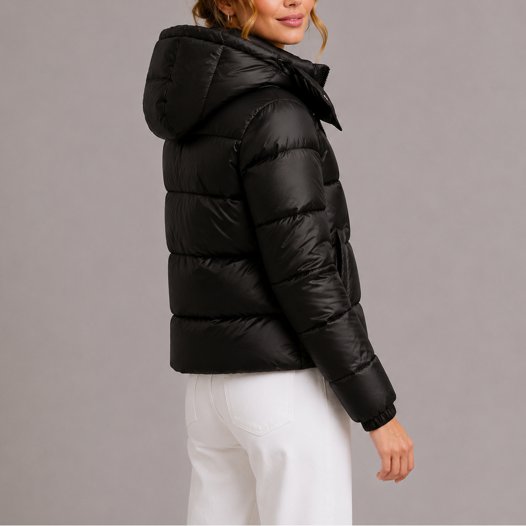 Women's Padded Jacket with Hood for Cold Days