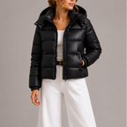 Women's Padded Jacket with Hood for Cold Days